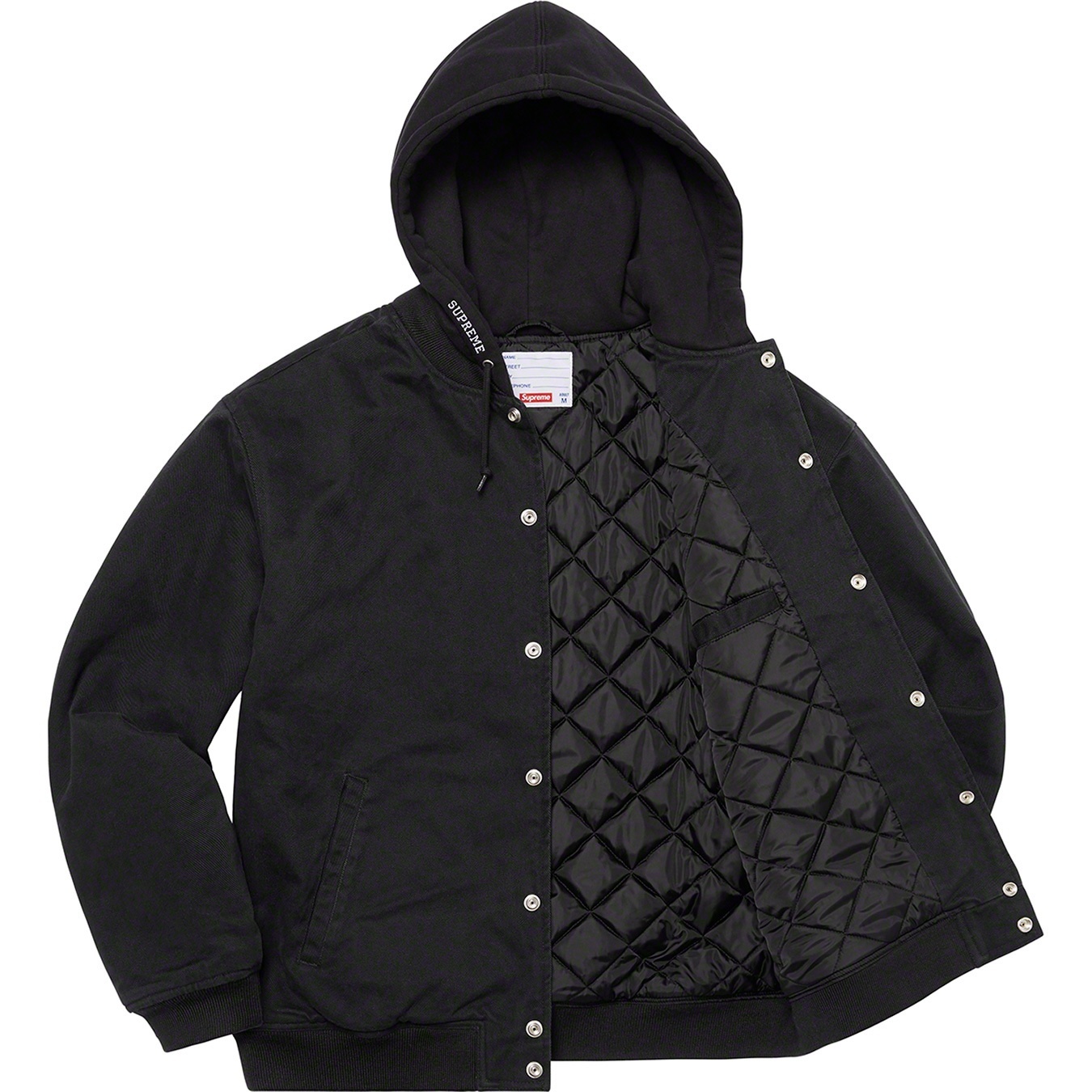 Hooded Twill Varsity Jacket view 11